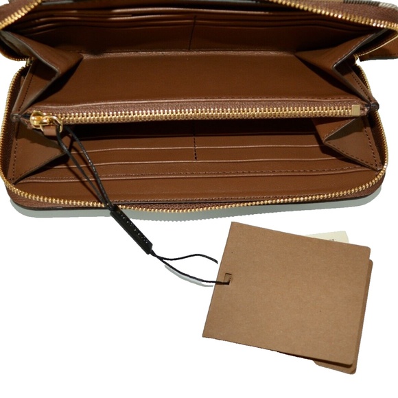 NWT BURBERRY HOUSE CHECK DERBY LEATHER ELMORE WALLET CLUTCH - Picture 10 of 13